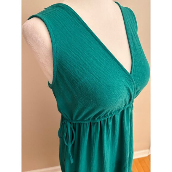 Max Studio Sleeveless V-Neck Tiered Maxi Peasant Dress in Green Size Small - Picture 4 of 10